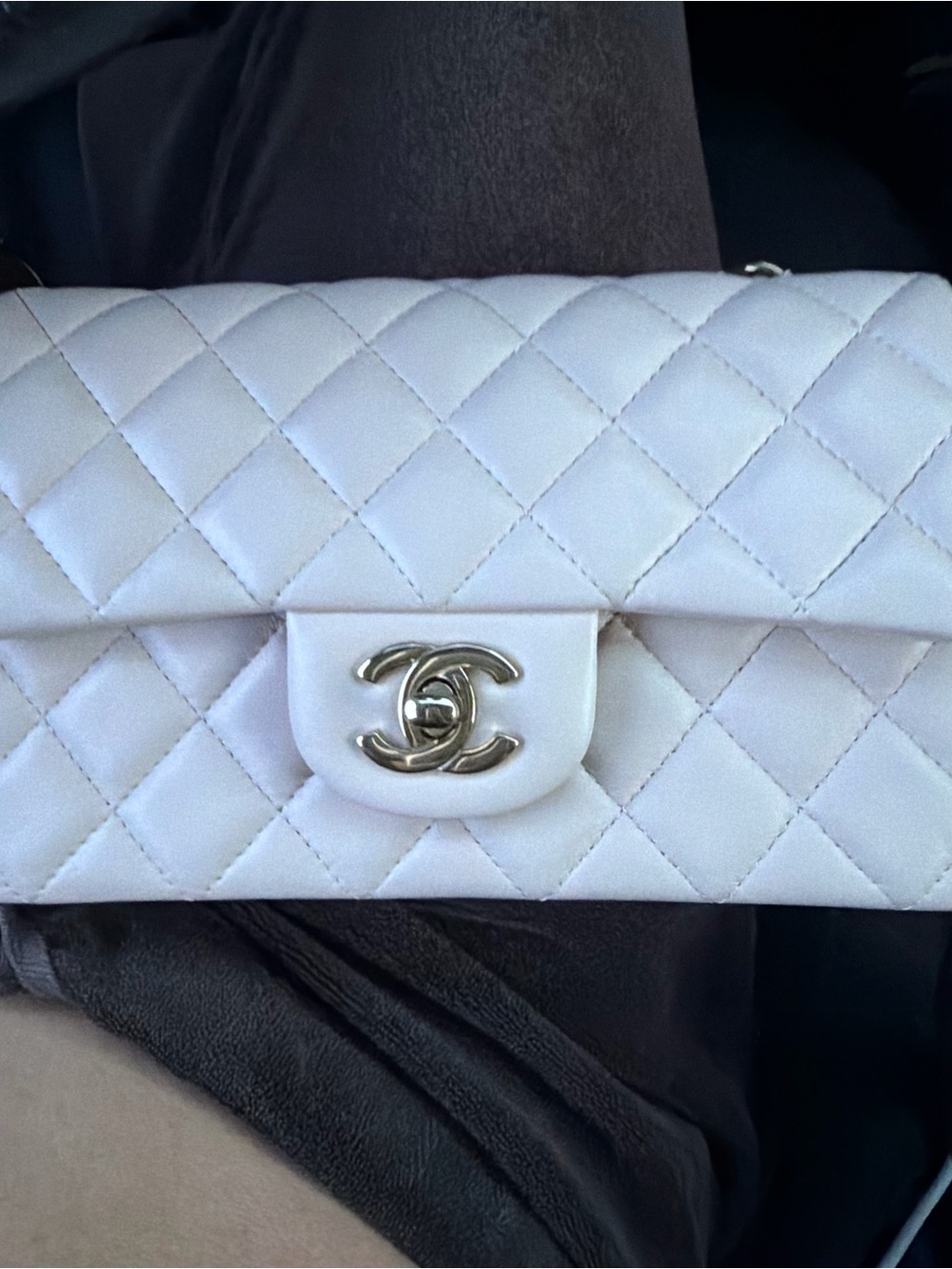 CHANEL Beige mini classic Quilted Small Flap Crossbody with Gold Chain - Picture 12 of 14